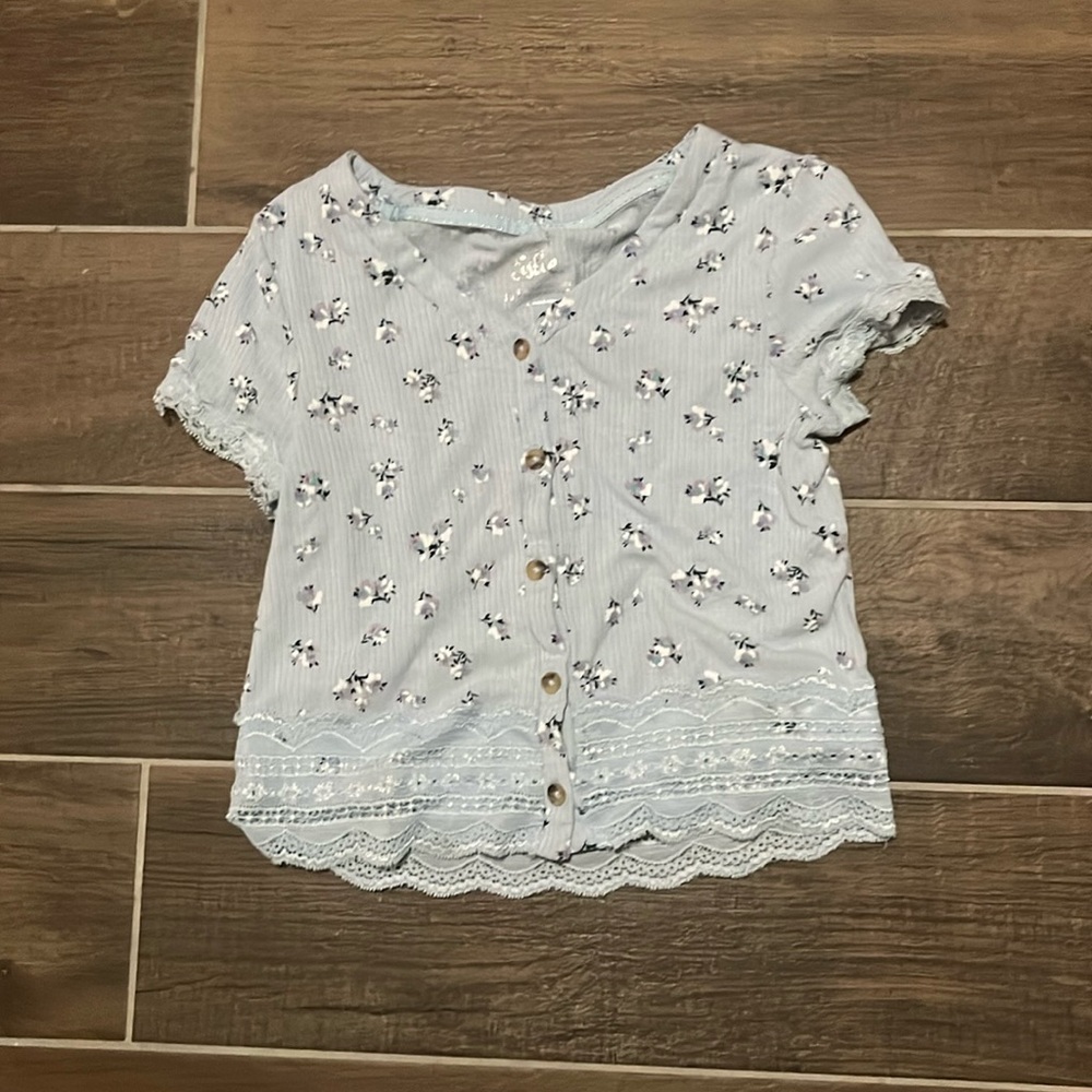 Justice button down top